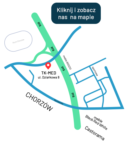 Mapa pokazująca lokalizacje firmy TK-MED Sp. z o.o.